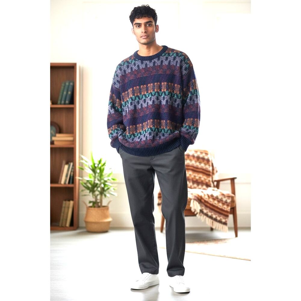 Vintage Mens Sweater Pure Wool Made in Scotland Woodward Crewneck Size Medium